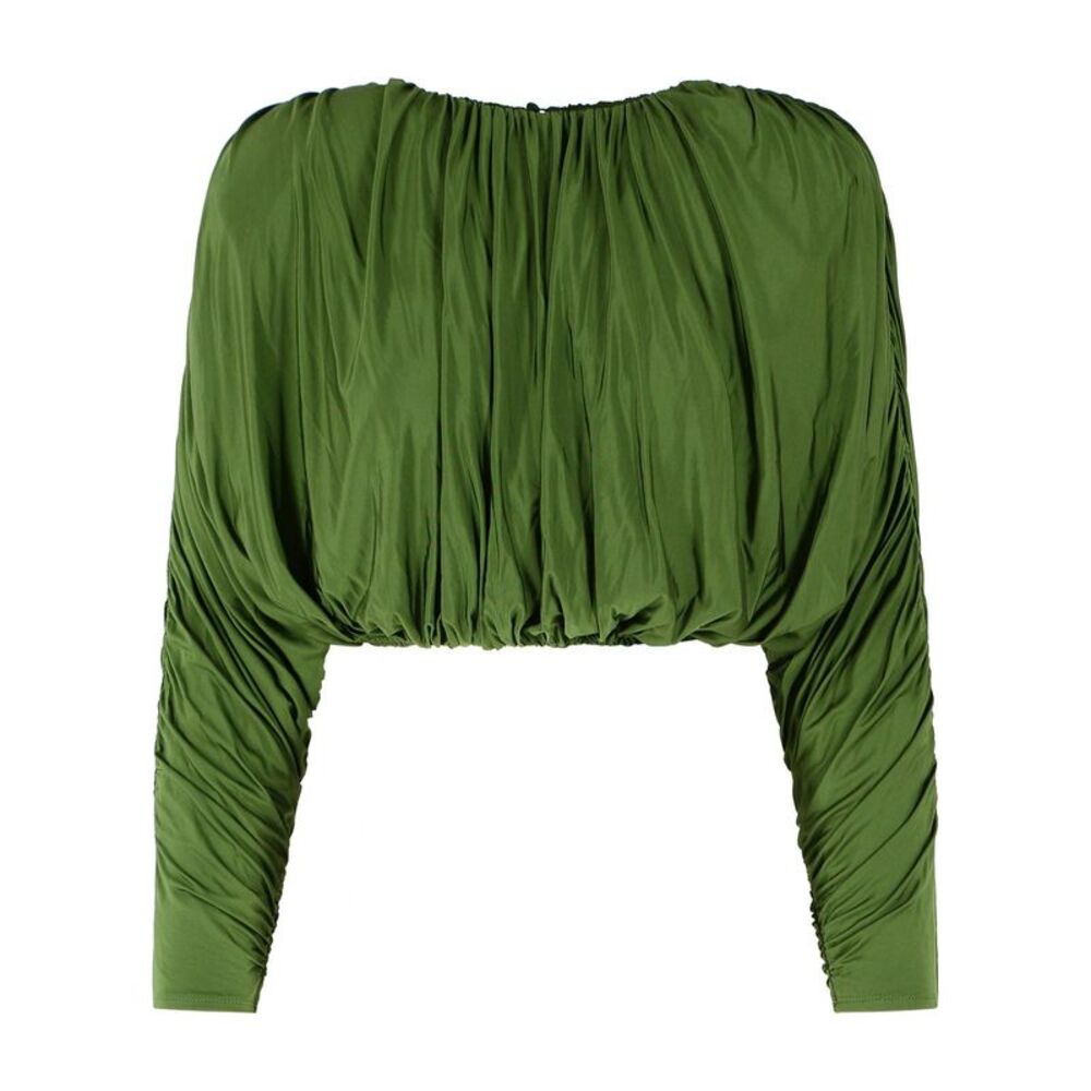 Self Portrait Olive Viscose Blend Sweater Women